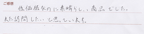 マックス&リリー様のご感想